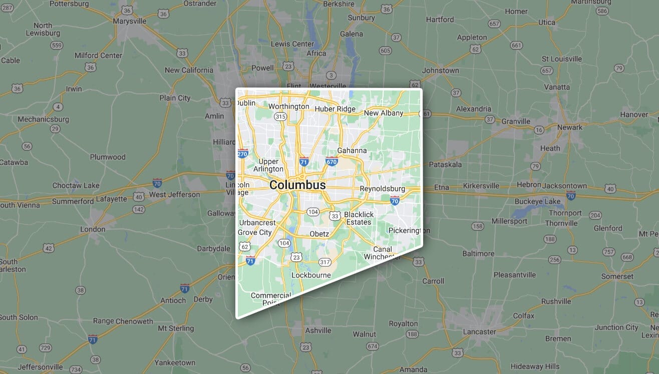 Ohio Roofing Solutions - Service area map